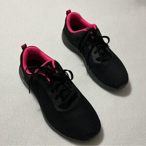 Skechers Black and Hot Pink Women's Sneakers